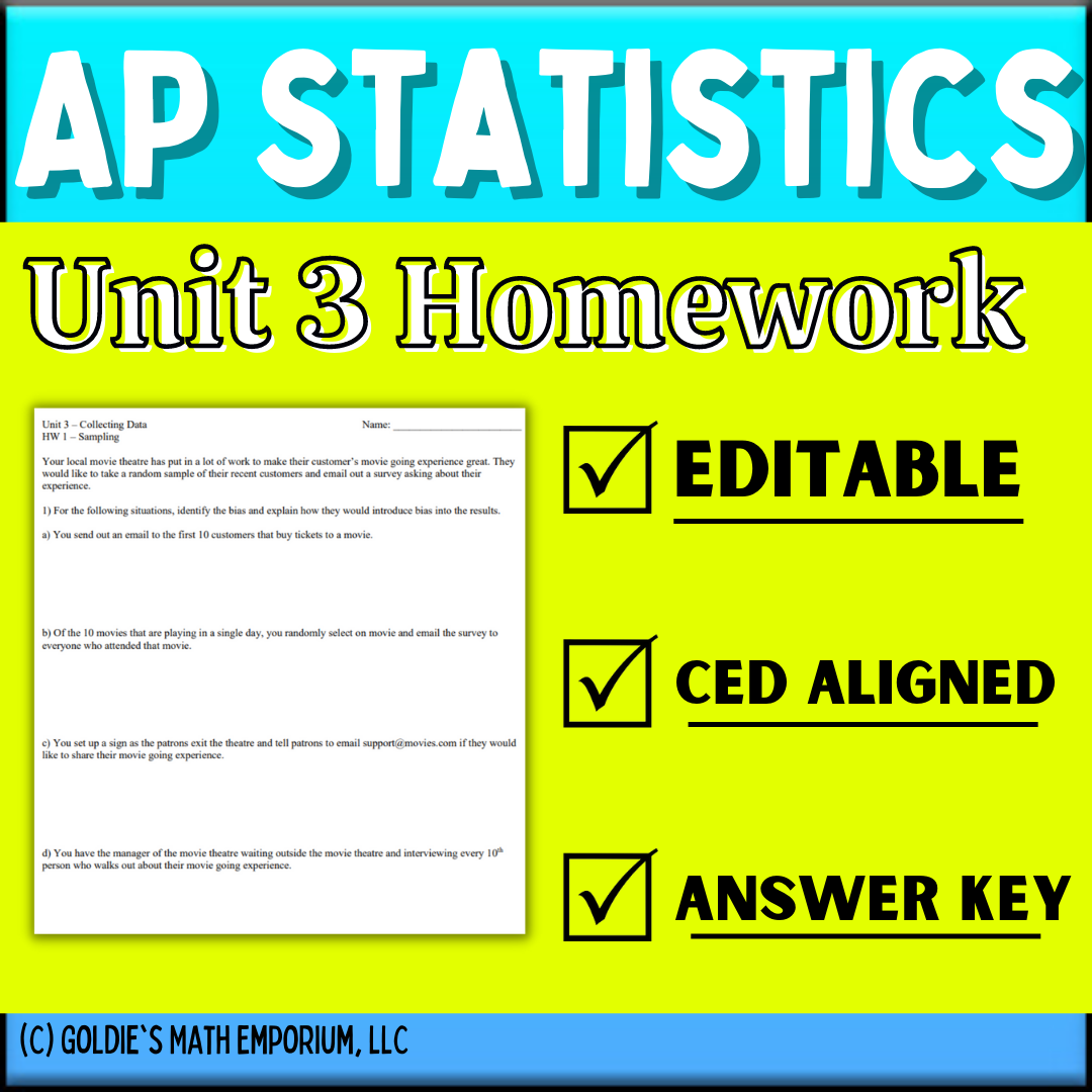 How I Teach Unit 3 In AP Statistics - Goldie's Math Emporium