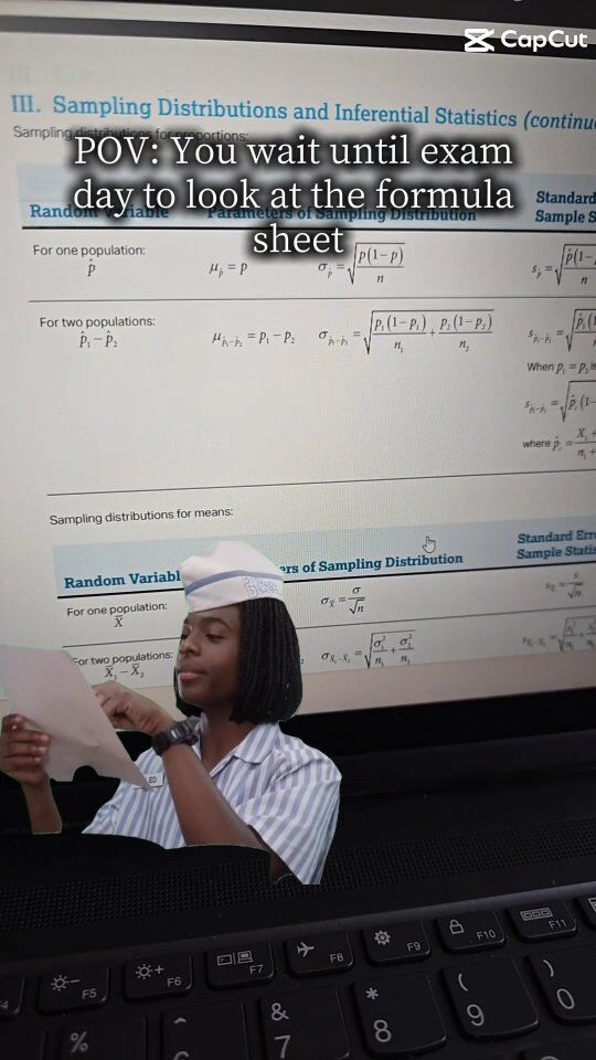 Make sure to look over that formula sheet!! The AP Stat exam cannot be aced with good vibes alone 👩‍🎓👨‍🎓 #apstat #apstatistics #collegeboard #formulasheet